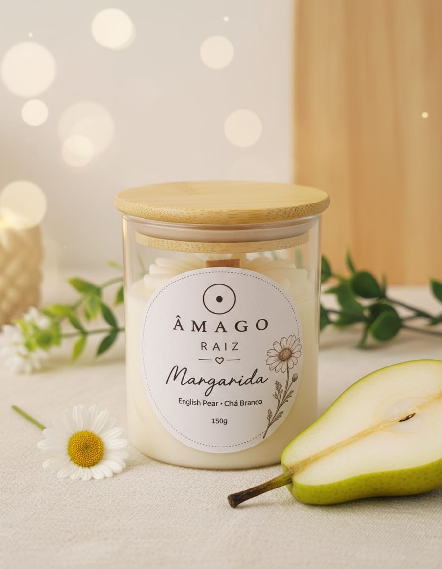 Vela Margarida — English Pear + Chá Branco