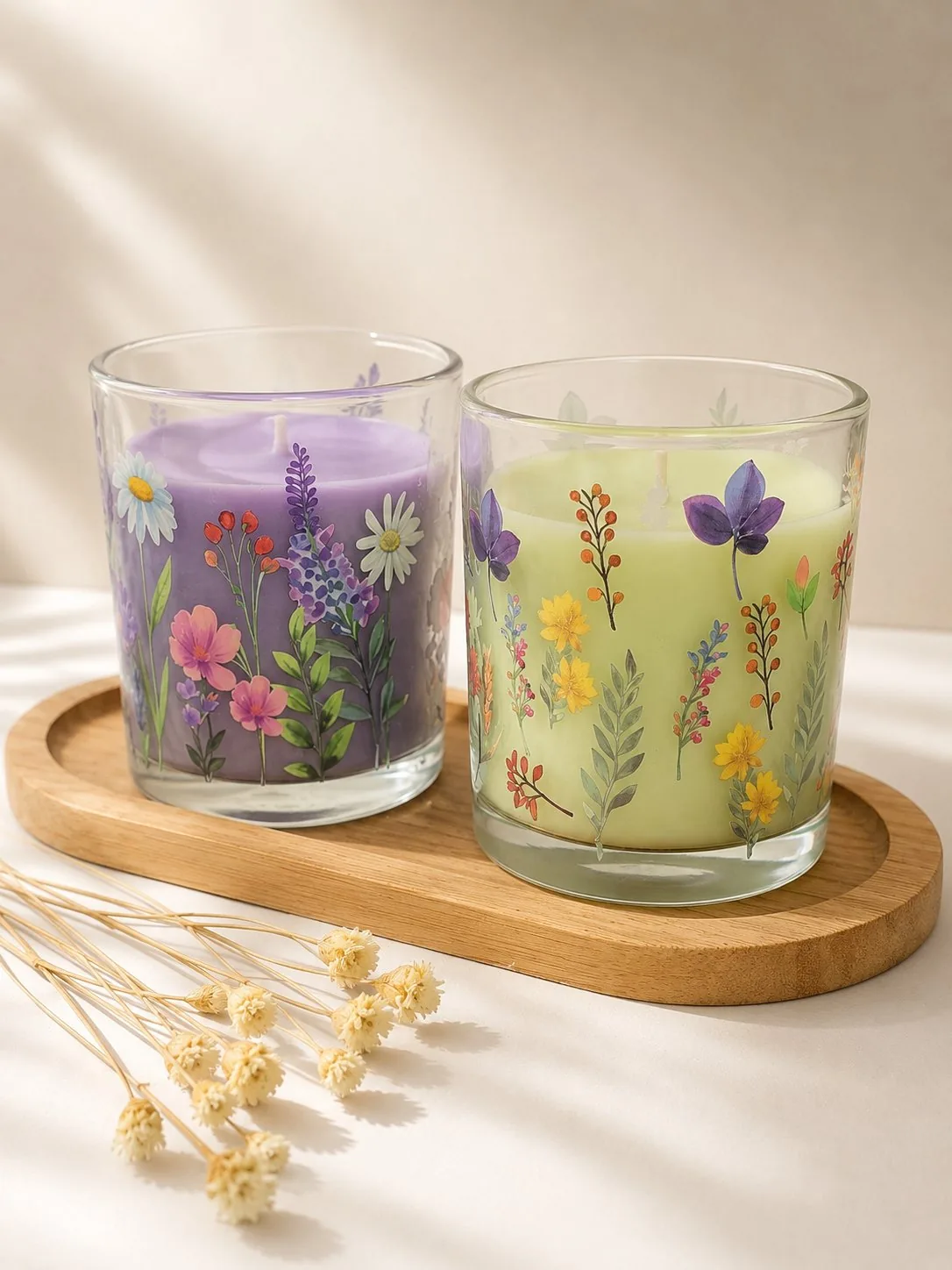Kit Jardim ÂMAGO — 2 Velas Aromáticas 110 ml — Limão Siciliano + Chá Verde | Lavanda + Chá Branco