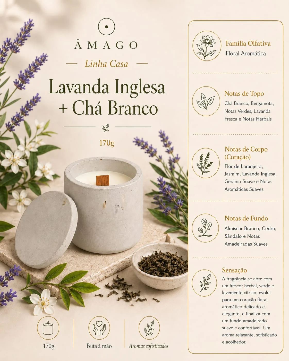 Vela Lavanda Inglesa — Lavanda Inglesa + Chá Branco — foto 2 de 2